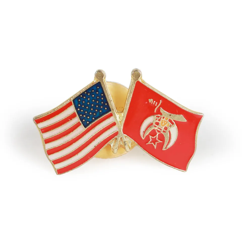 Shriners Flag spilla smaltata vintage 0.5"