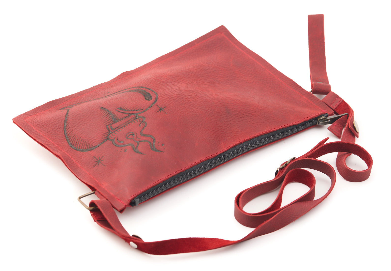 AC Longboards Uzuri Sacro Cuore pochette pelle rossa