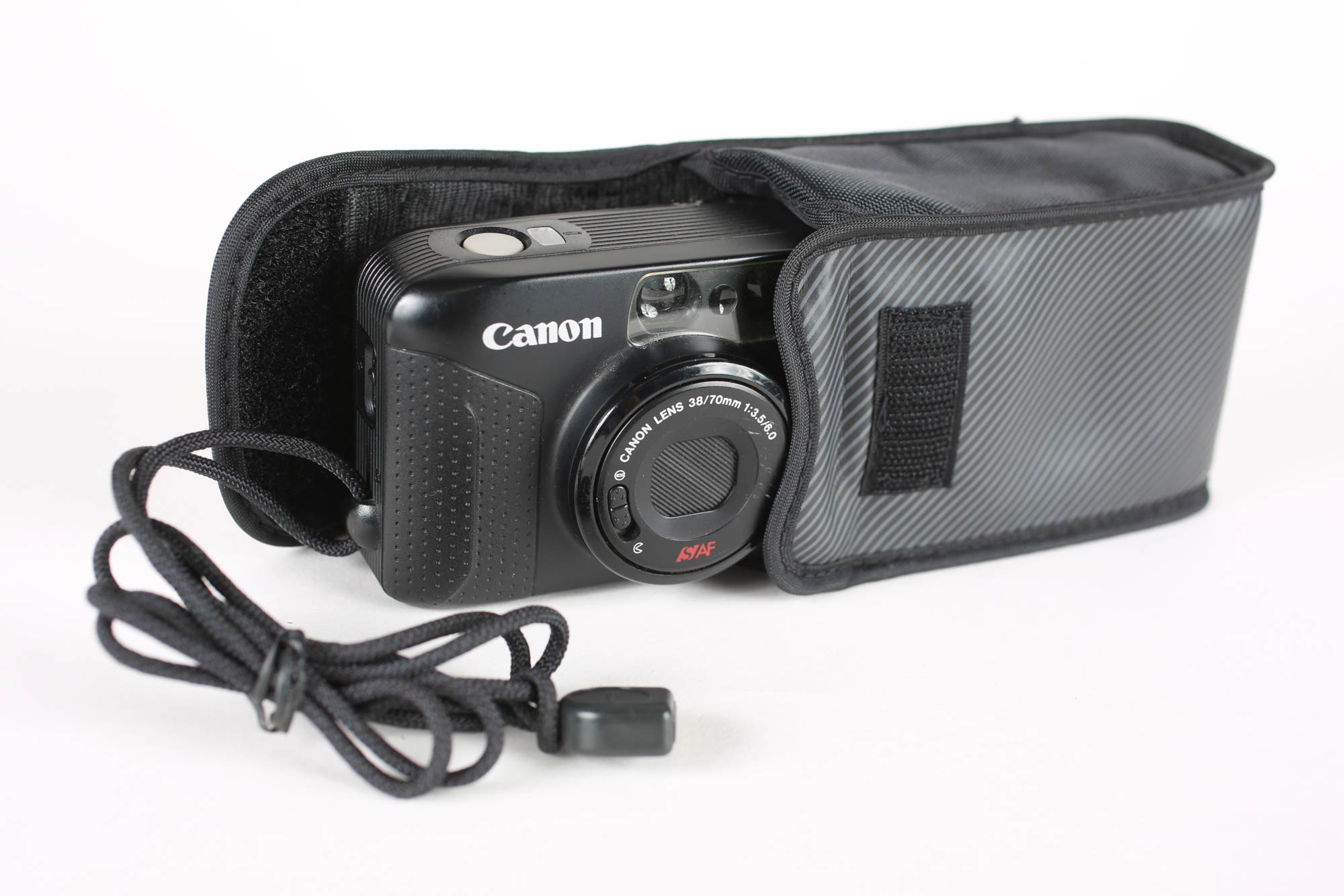Canon Sure Shot Telemax fotocamera 35mm con custodia morbida