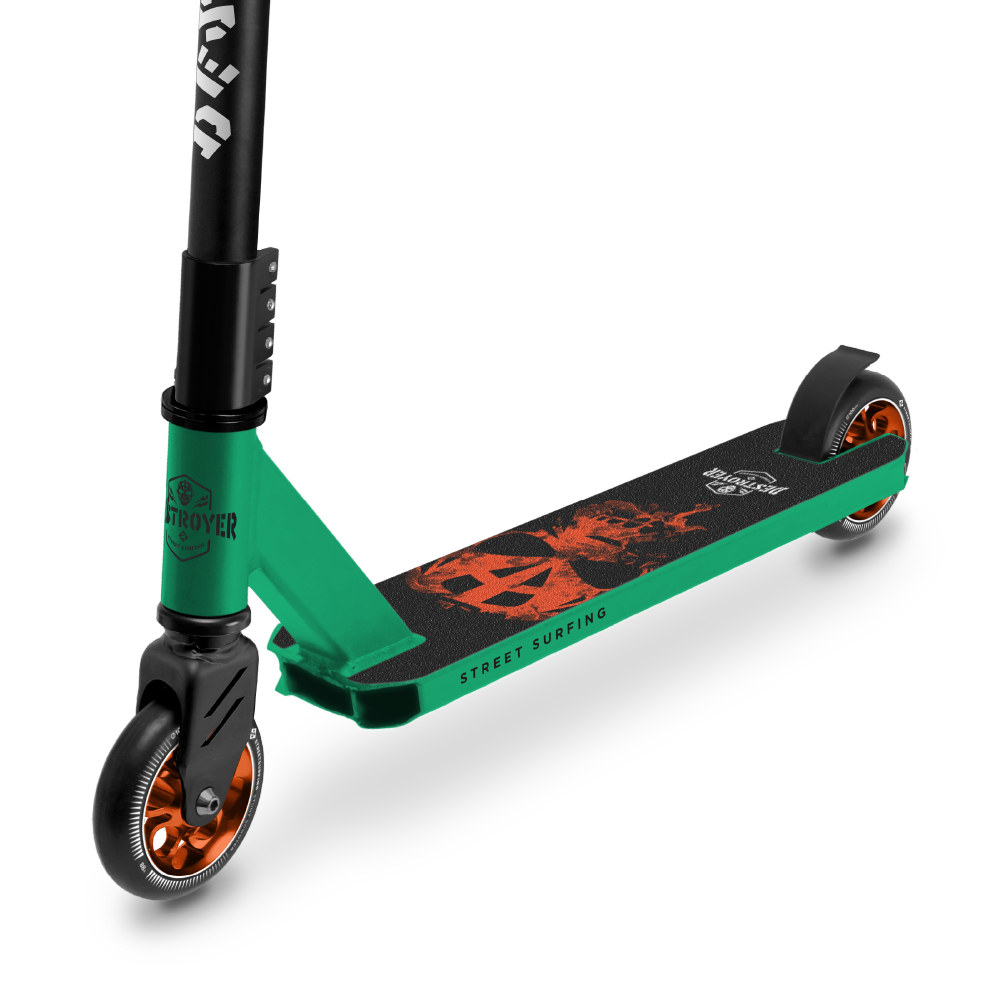 Street Surfing Destroyer Smoked Skull Green monopattino stunt