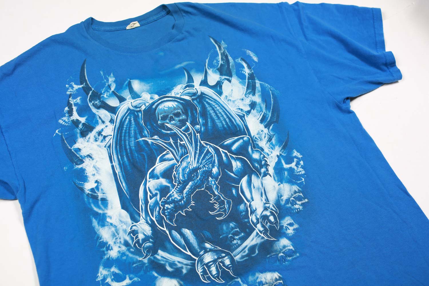 Gildan Dragon Skulls maglietta blu XXL vintage