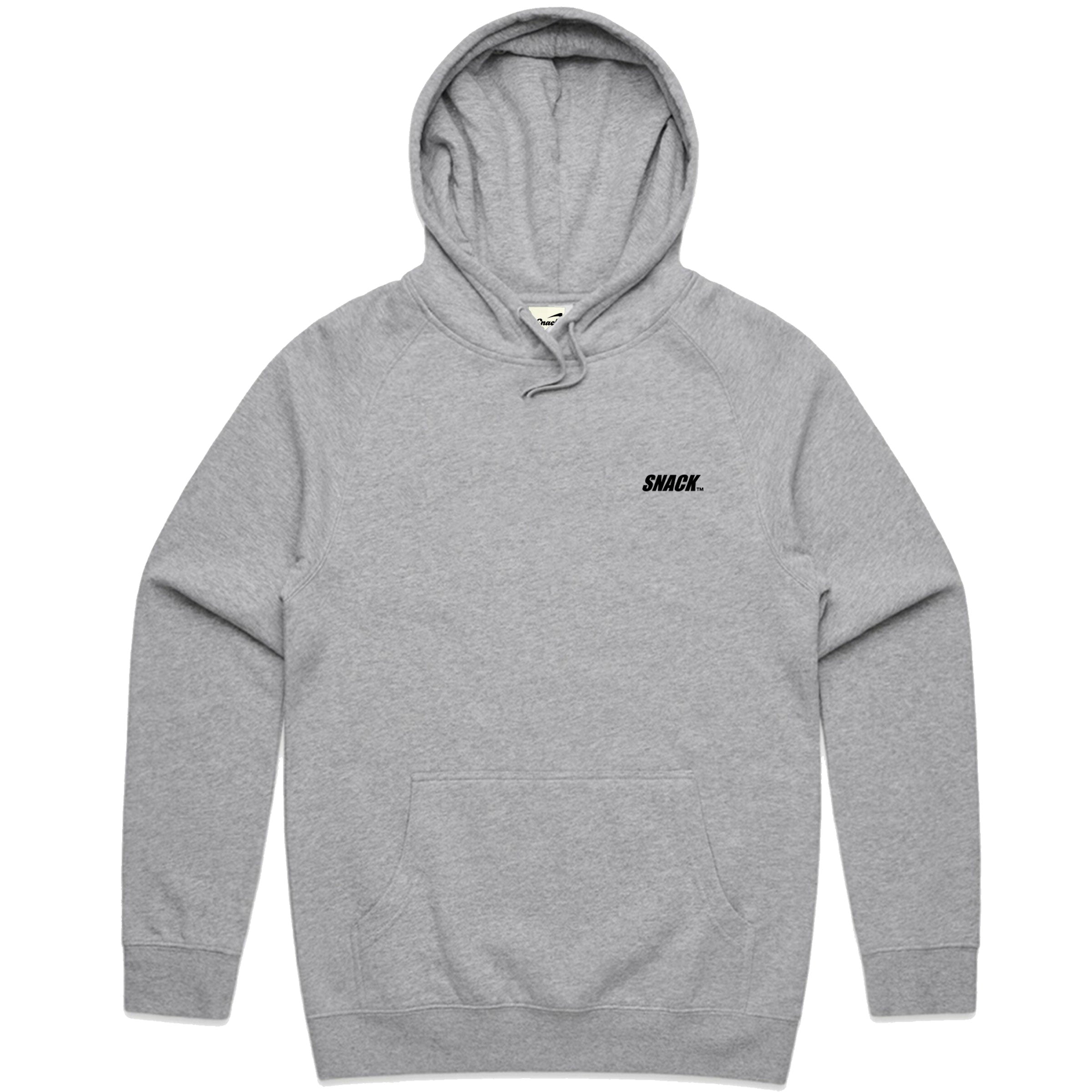 Snack Skateboarding Back Off Hoodie felpa grigia cotone