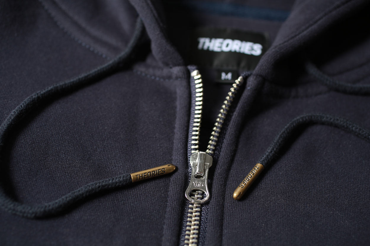 Theories Scribble Sport Zip Hoodie felpa zip navy doppia zip