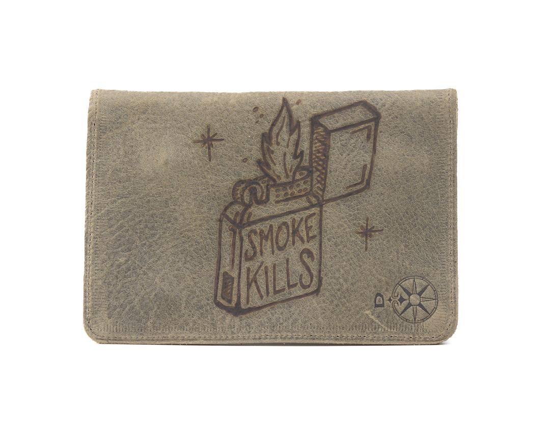 AC Longboards Smoke Kills porta tabacco pelle
