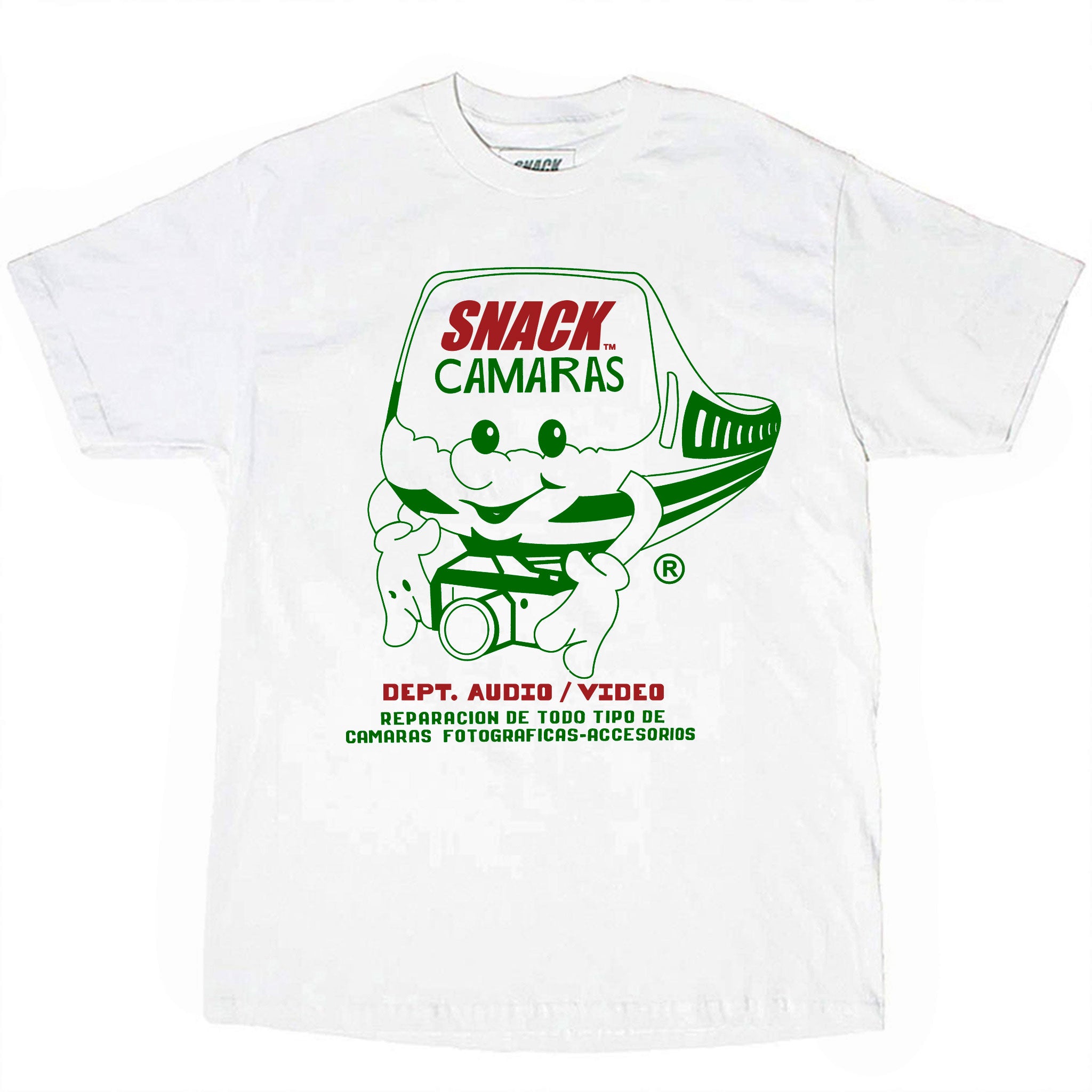 Snack Audio Video t-shirt bianca cotone