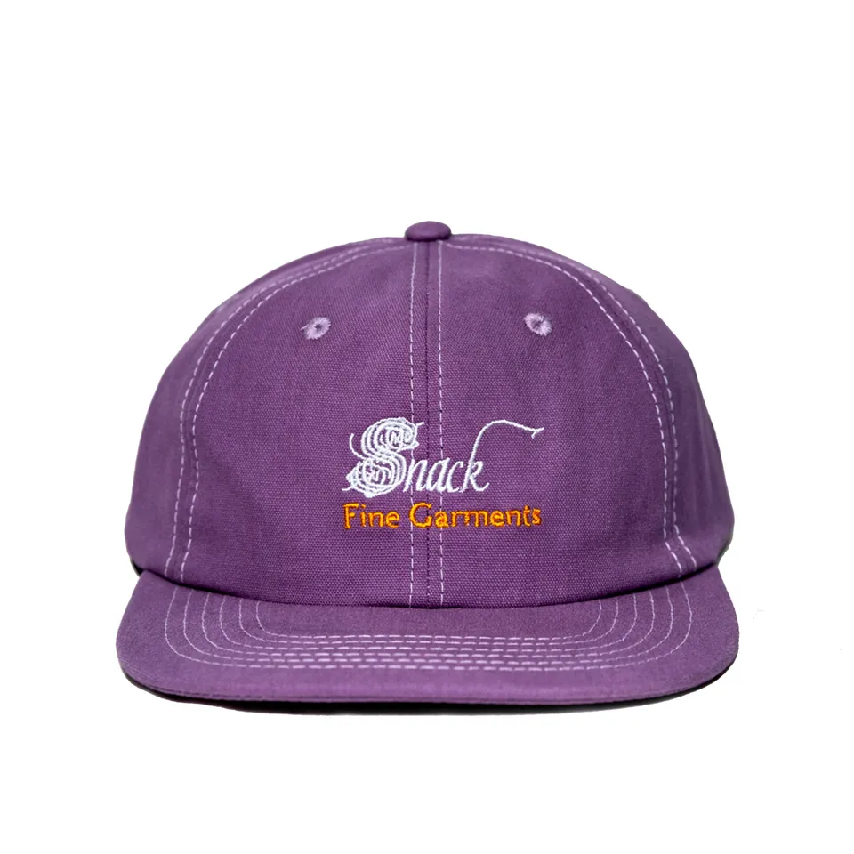 Snack Fine Garments cappello viola canvas 6 pannelli