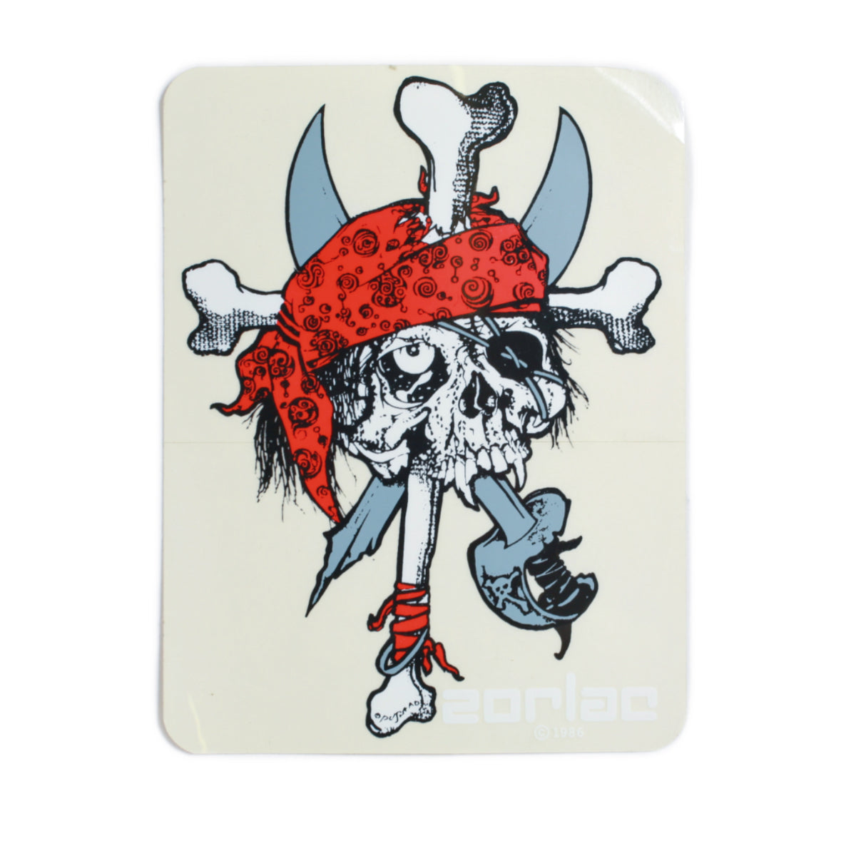 Zorlac Pushead Pirate adesivo skate vintage 1986