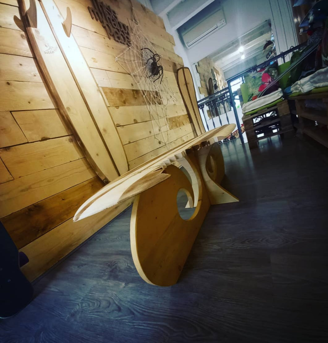 AC Longboards Surf Tavolino Legno 165x50x42 Vintage