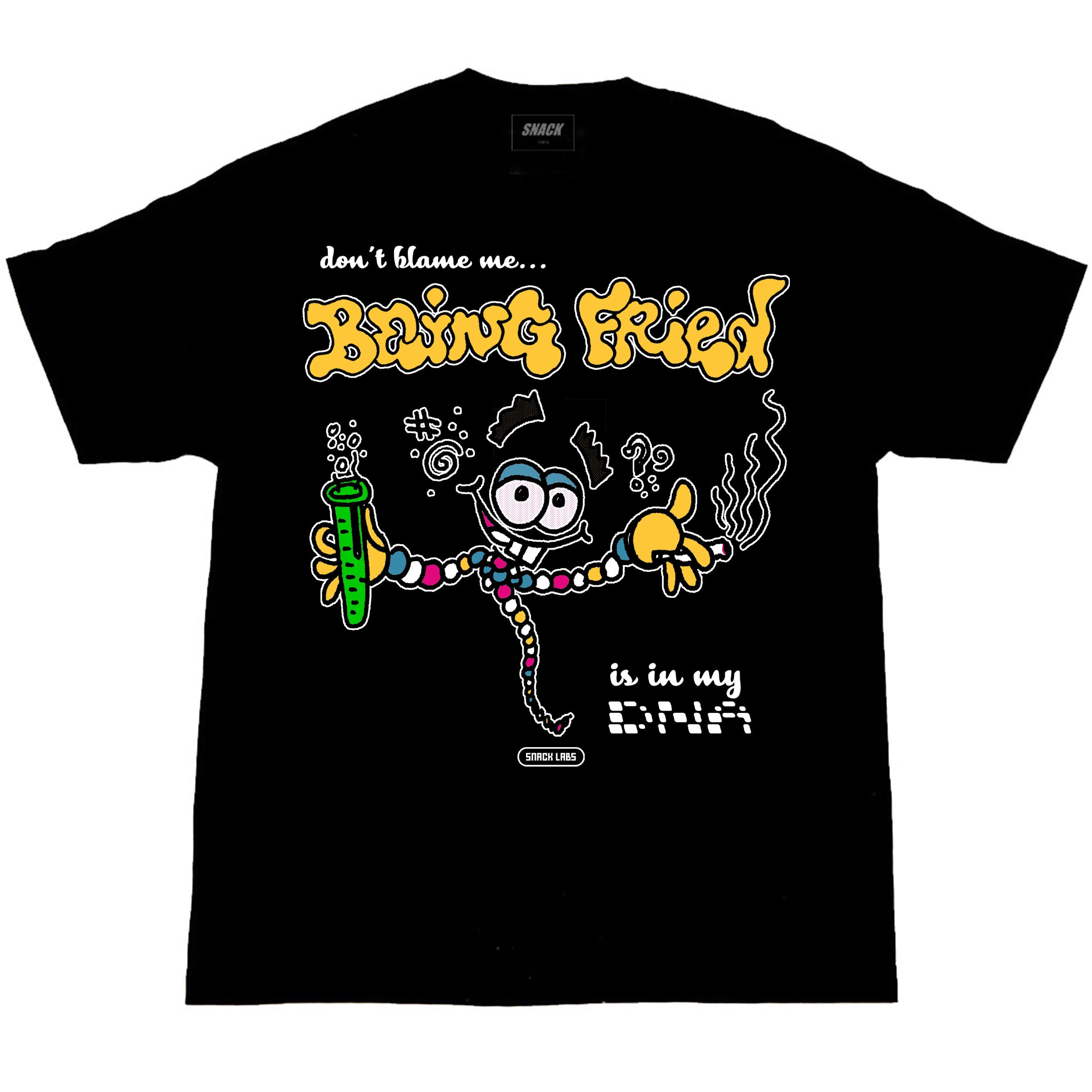 Snack DNA t-shirt nera cotone