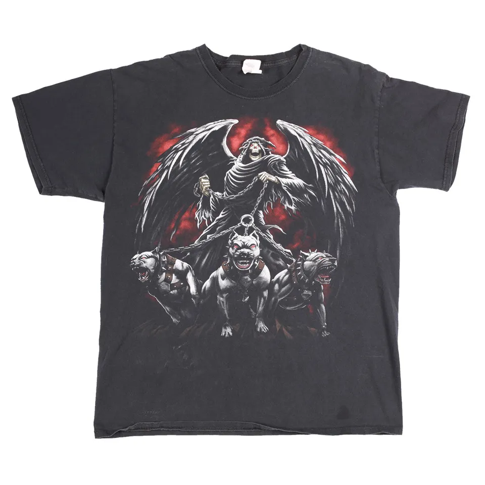 Grim Reaper Hell Hounds maglietta nera L vintage